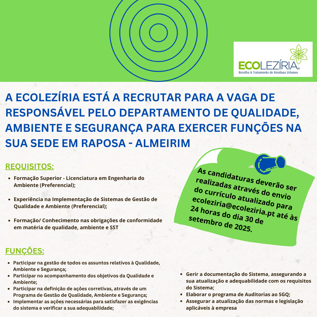 A Ecolezíria está a recrutar